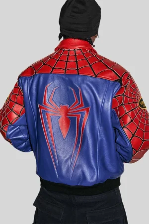 Vanson Leather x Supreme Spider Man SS26 Bomber Leather Jacket For Sale