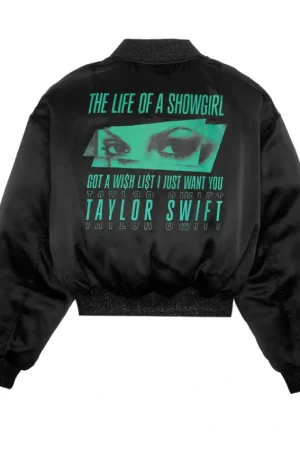 The Life Of A Showgirl Got A Wi$hli$t Taylor Swift Black Bomber Jacket