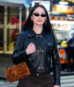 Lola Tung New York Toggle Leather Jacket
