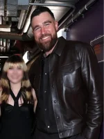 Travis Kelce 2026 iHeartRadio Music Awards Leather Jacket - Image 2