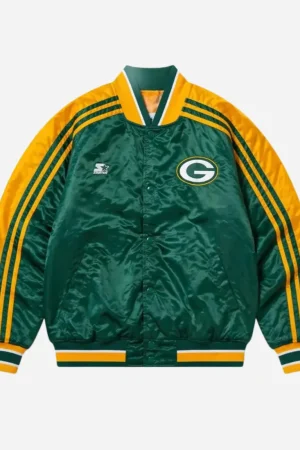 2026 Drake Iceman Drop Date Green Bay Packers Starter Varsity Bomber Jacket
