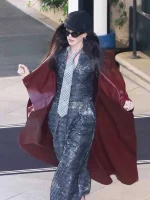 Anne Hathaway The Devil Wears Prada 2 Red Leather Coat