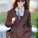 Anne Hathaway The Devil Wears Prada 2 Suede Leather Blazer