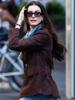 Anne Hathaway The Devil Wears Prada 2 Suede Leather Blazer