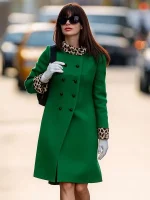 Anne Hathaway The Devil Wears Prada Green Coat