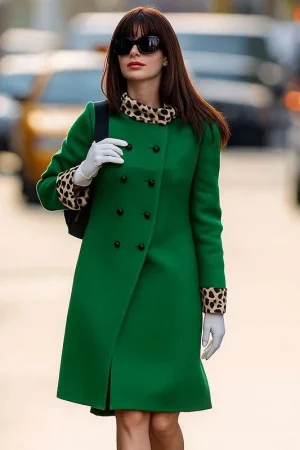 Anne Hathaway The Devil Wears Prada Green Coat