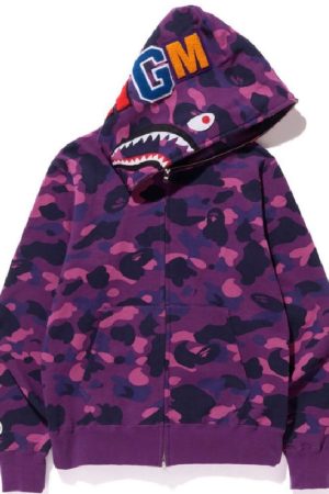 Bape Shark Purple Camo Hoodie