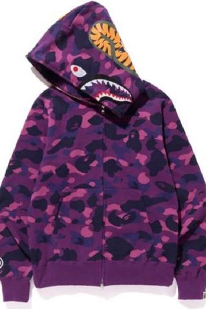 Bape Shark Purple Camo Hoodie