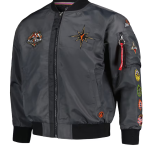Unisex FISLL Charcoal 2023 WNBA All-Star Game Applique Flight Jacket