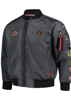 Unisex FISLL Charcoal 2023 WNBA All-Star Game Applique Flight Jacket