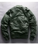 Casual Bomber Avirex Ace of Spades Leather Jacket with Patch