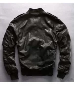 Casual Bomber Avirex Ace of Spades Leather Jacket with Patch