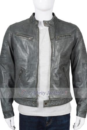 Collin Vintage Fashion Racer Leather Jacket
