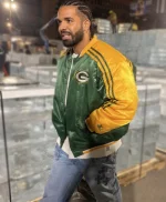 2026 Drake Iceman Drop Date Green Bay Packers Starter Varsity Bomber Jacket