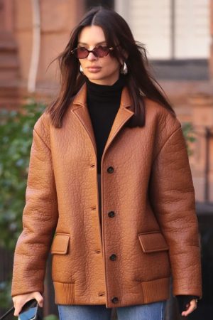 Emily Ratajkowski Leather Jacket