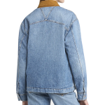 Jacob Elordi TV Series Euphoria S03 Nate Jacobs Suede-Collar Blue Denim Jacket