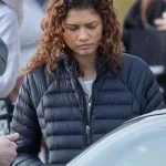 Zendaya Euphoria 2025 Rue Bennett Black Puffer Jacket