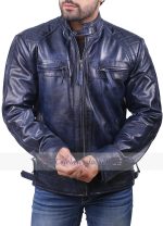Glen Cafe Racer Distressed Various Color Leather Jacket