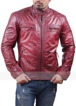 Glen Cafe Racer Distressed Various Color Leather Jacket