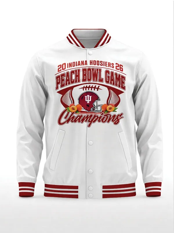 Indiana Hoosiers 2026 Peach Bowl Champions Jacket 01 Indiana Hoosiers 2026 Peach Bowl Champions Jacket