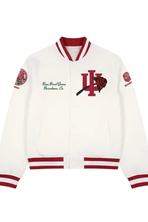 Indiana Hoosiers 2026 Rose Bowl White Varsity Jacket