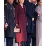 Kate Middleton Alexander McQueen Long Burgundy Coat