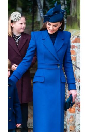 Kate Middleton Christmas Day Service Blue Coat