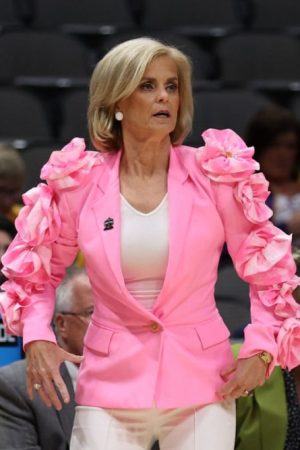 Lsu Coach Kim Mulkey Pink Jacket