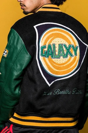 MLS Team LA Galaxy Black Wool Varsity Jacket
