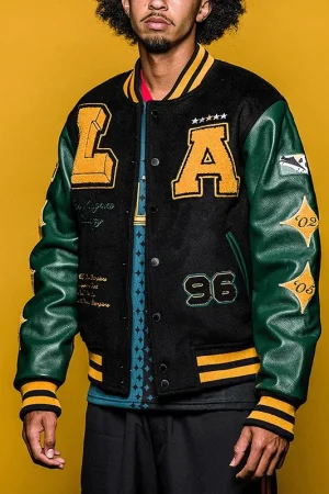 MLS Team LA Galaxy Black Wool Varsity Jacket