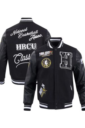 Men’s Pro Standard Black 2024 NBA All-Star Game x HBCU Classic Varsity Full-Snap Jacket