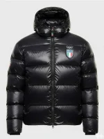 Olympics 2026 Team Italia Black Puffer Jacket