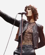 Sombr Coachella 2026 Black Studded Leather Jacket