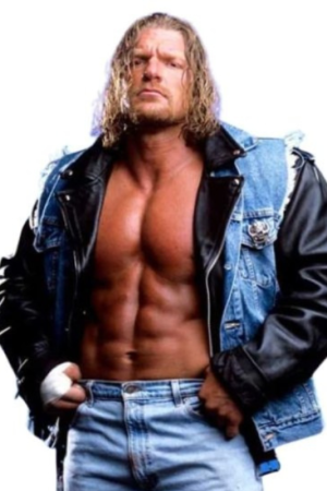 WWE Diesel Vintage Triple H Denim Jacket with Patches