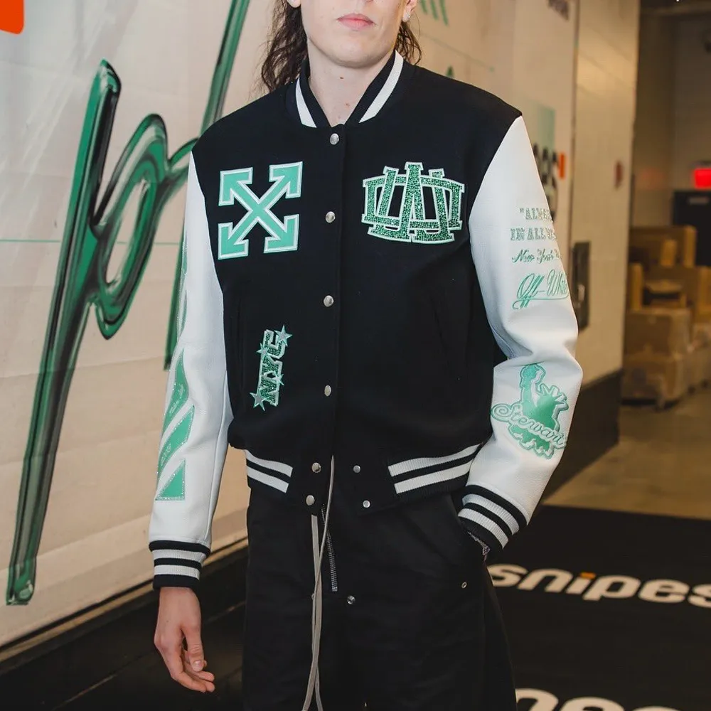 ny-liberty-varsity-jacket WNBA Off-white New York Liberty Varsity Jacket