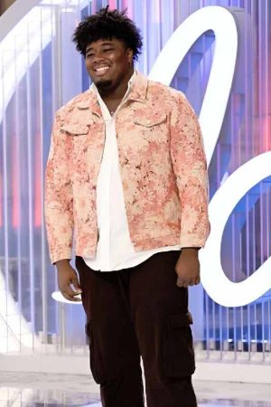 American Idol S24 Trew The Star Pink Floral Denim Jacket