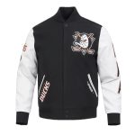 Anaheim Ducks Classic Black and White Varsity Jacket