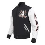 Anaheim Ducks Classic Black and White Varsity Jacket