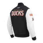 Anaheim Ducks Classic Black and White Varsity Jacket