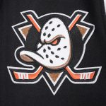 Anaheim Ducks Classic Black and White Varsity Jacket