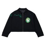 Boston Celtics Black Mechanic Cropped Full-Zip Jacket