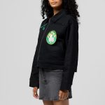 Boston Celtics Black Mechanic Cropped Full-Zip Jacket