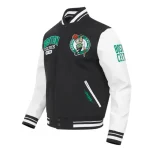 Boston Celtics City Arch Black and White Varsity Jacket