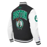 Boston Celtics City Arch Black and White Varsity Jacket