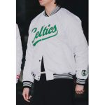 Boston Celtics White Varsity Nylon Jacket