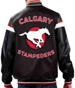 Calgary Stampeders Black Varsity Full-Zip Leather Jacket
