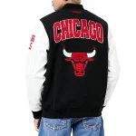 Chicago Bulls City Arch Black and White Varsity Jacket