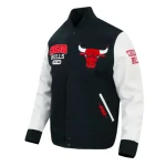 Chicago Bulls City Arch Black and White Varsity Jacket