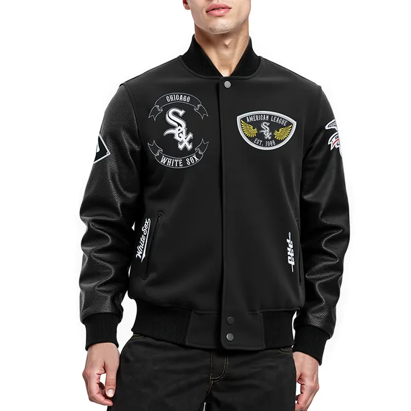 Chicago White Sox Born For Sport Black Varsity Jacket 01 Chicago White Sox Born For Sport Black Varsity Jacket