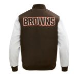 Cleveland Browns Classic Brown and White Varsity Jacket